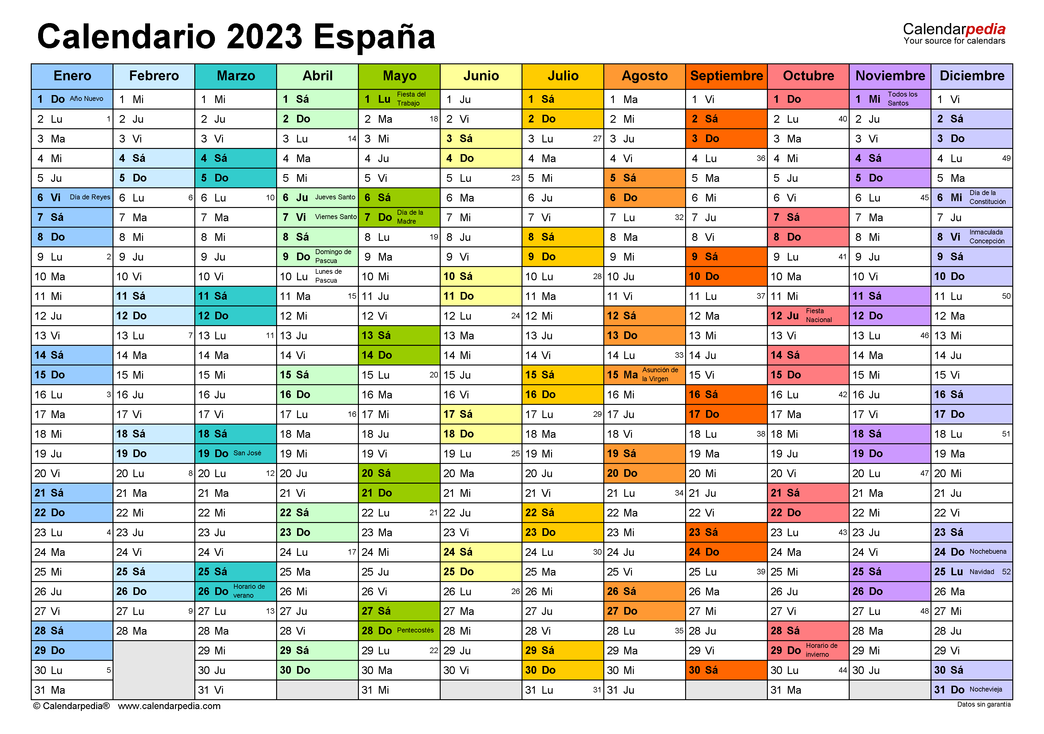 plantillas calendario excel 2023