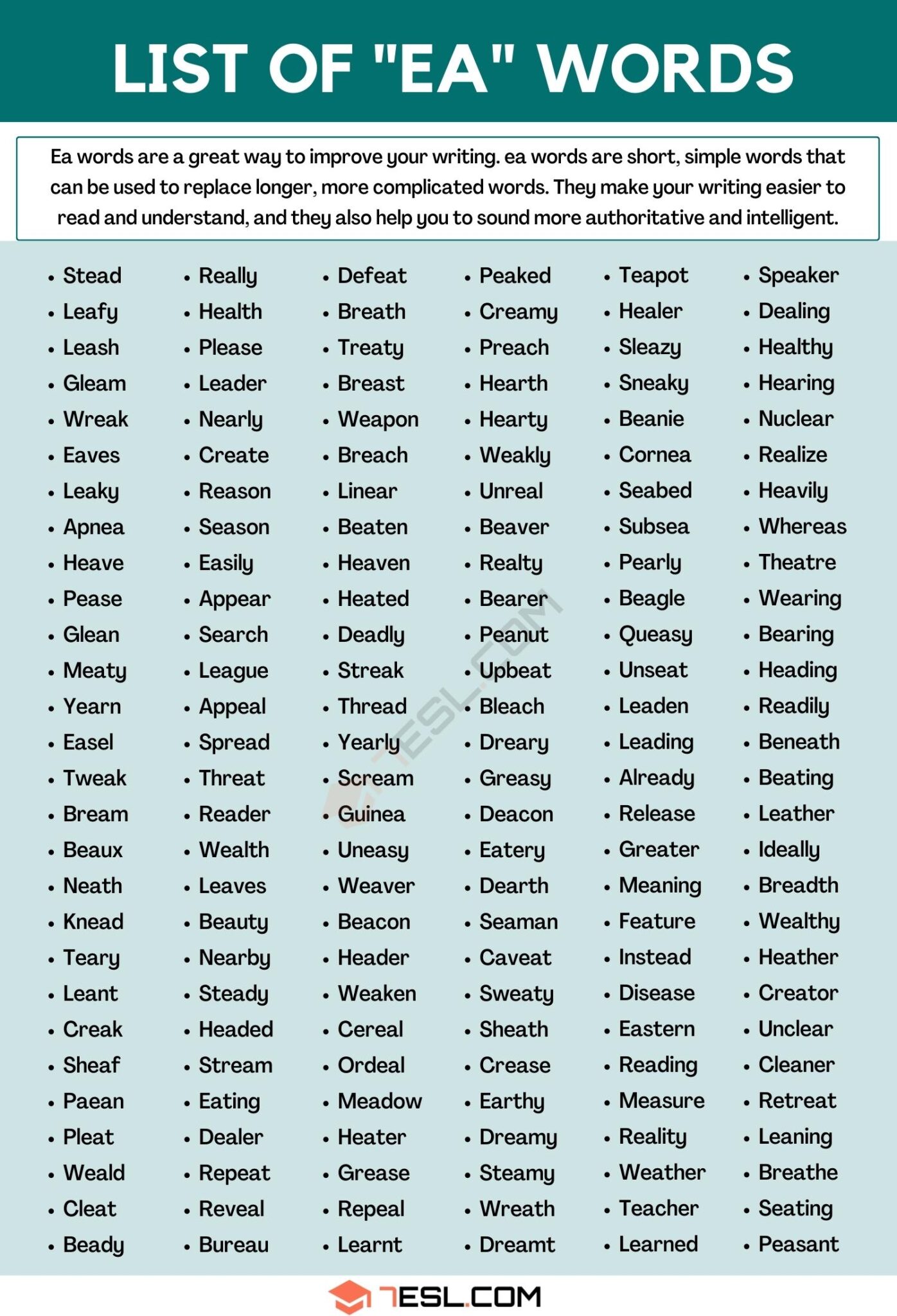 5 letter words containing ea