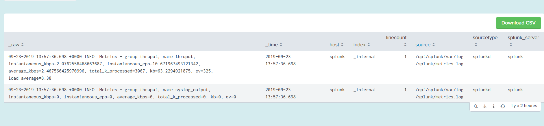 splunk export to csv