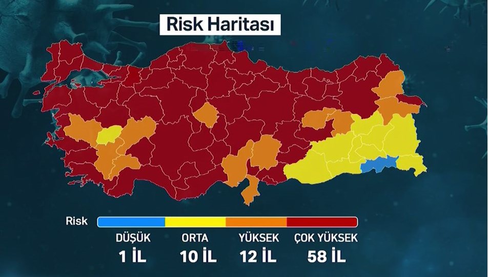 türkiye haritası corona