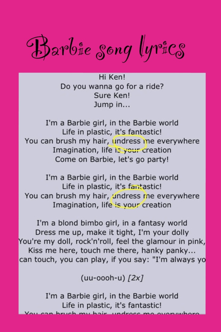 barbie song lyrics