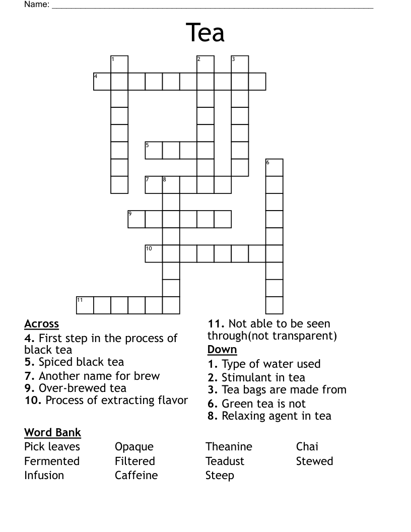 herbal tea choice crossword