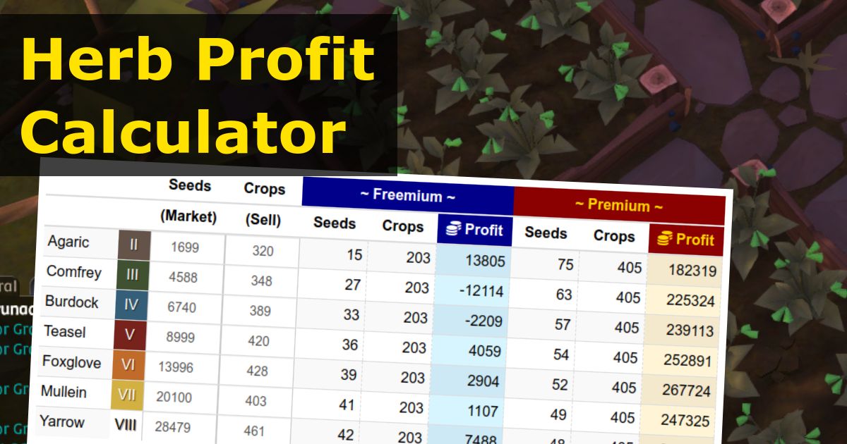 herb run calculator