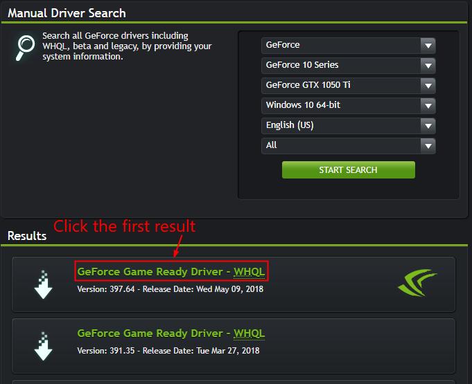 download driver nvidia gtx 1050ti