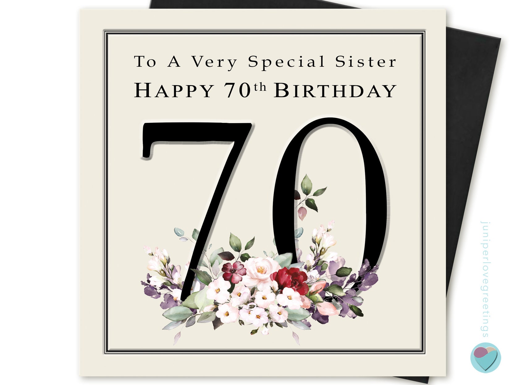 70th birthday card sister