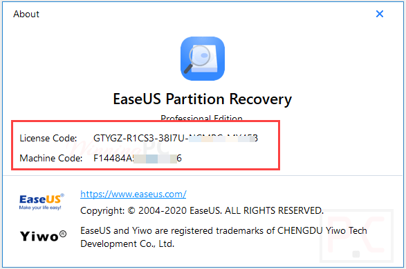 easeus data recovery 8.0 license code