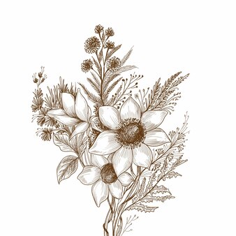 floral pencil drawings