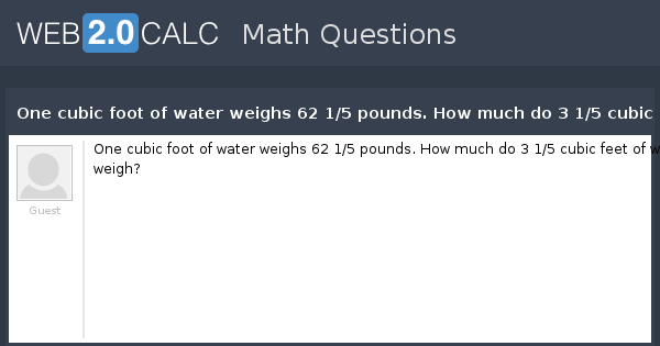 cu ft of water weight