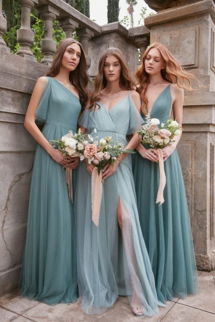 teal color bridesmaid dresses