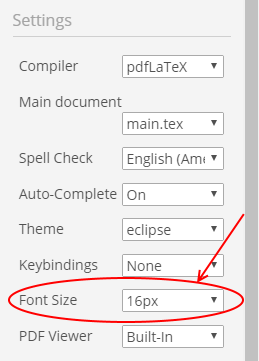 latex change font size