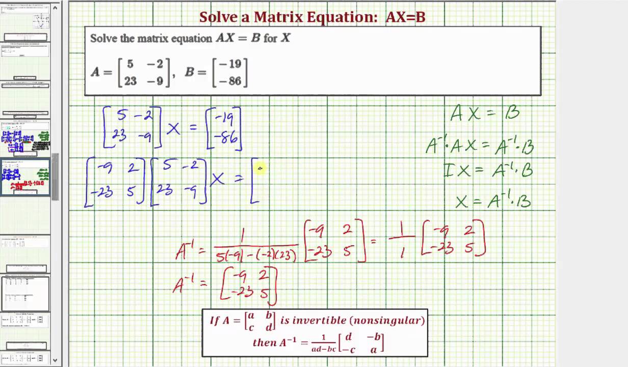 ax b matrix calculator 3x3