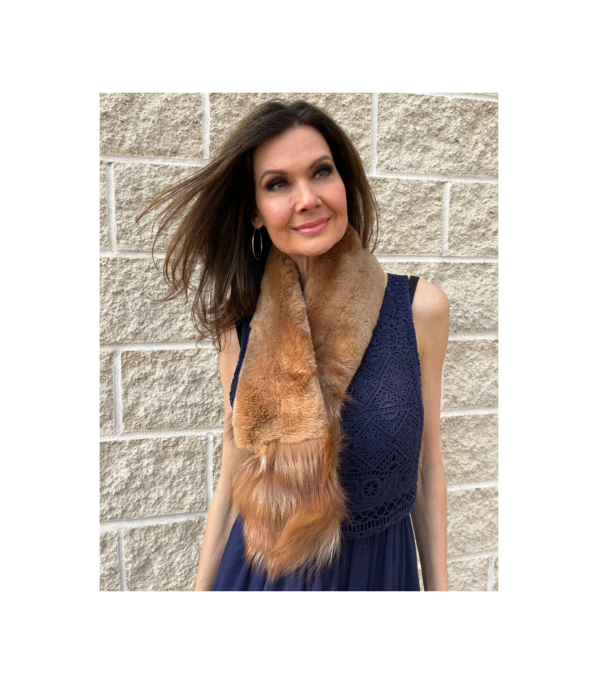 rabbit fur scarf