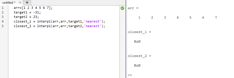 matlab find index of value in array