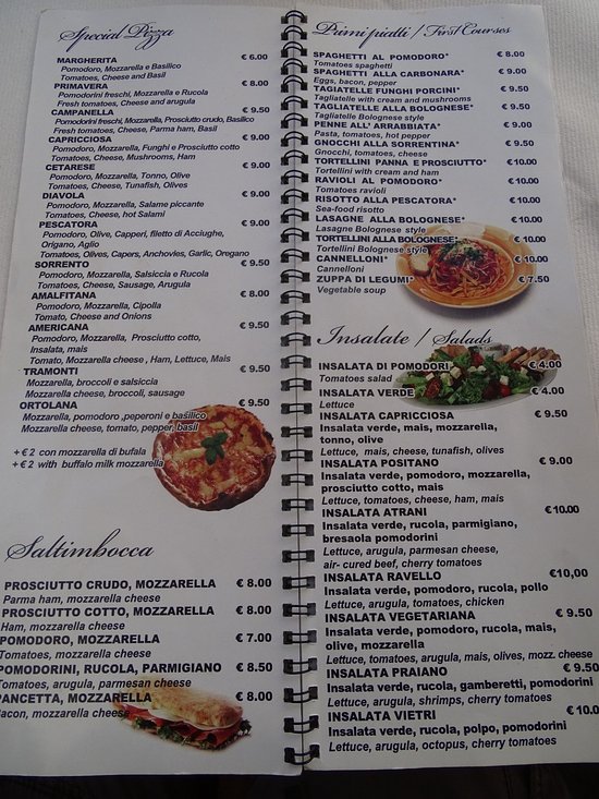 la piazzetta menu