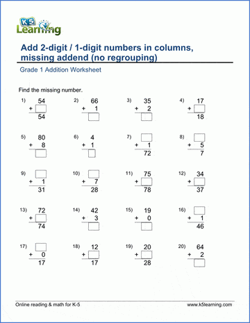 k5 learning math worksheets