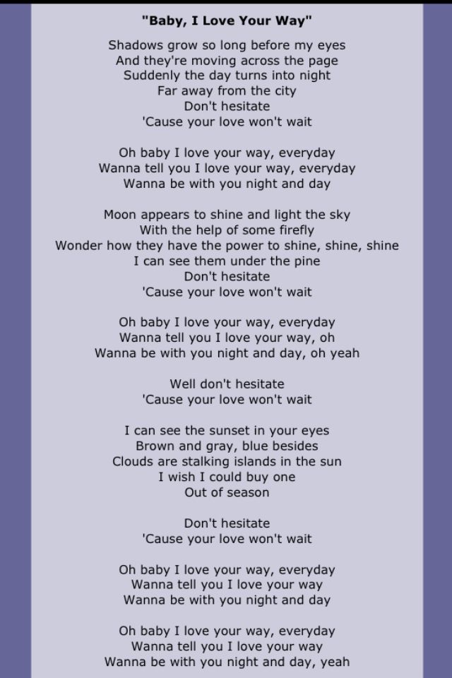 peter frampton lyrics