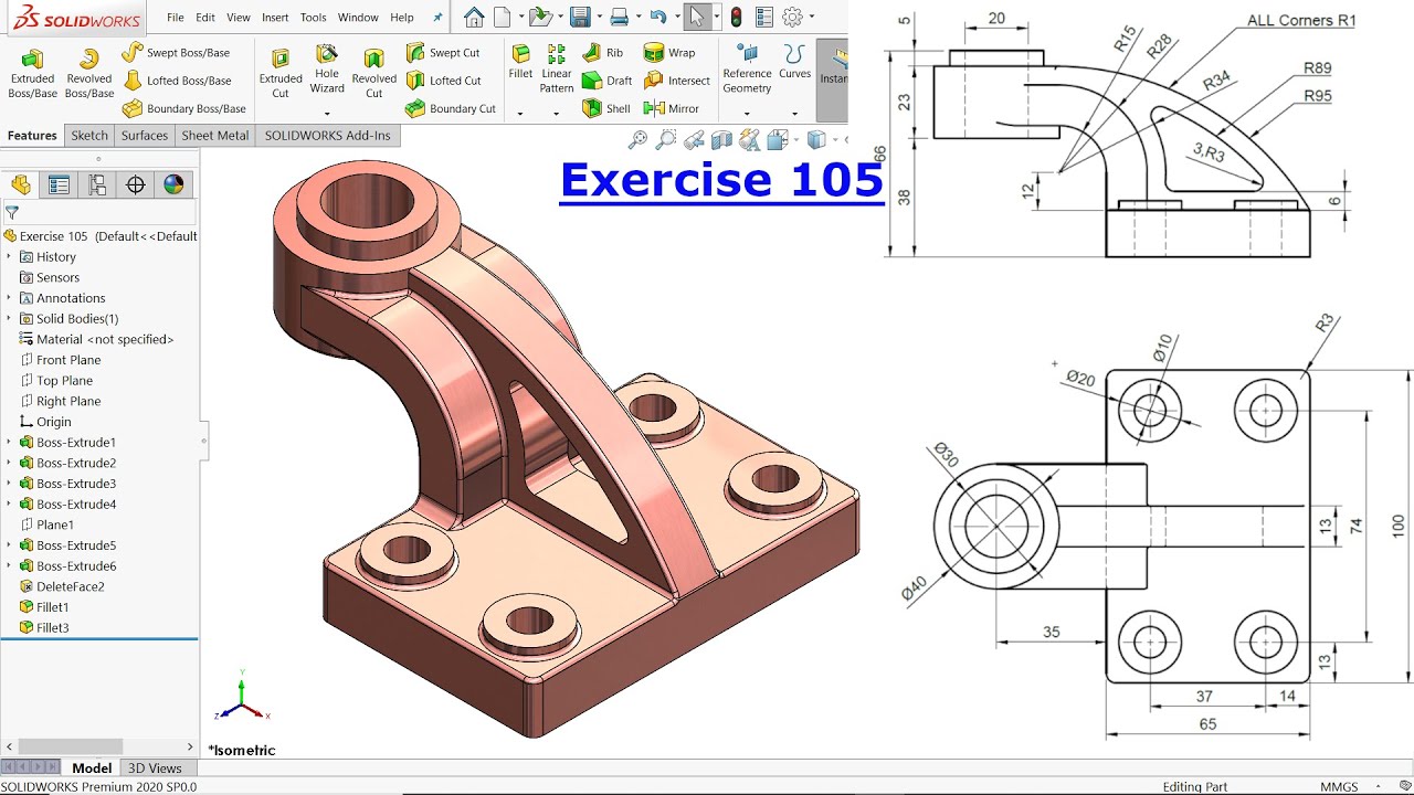 practice solidworks drawings