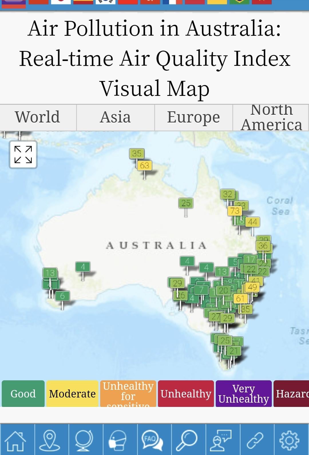 sydney air pollution map