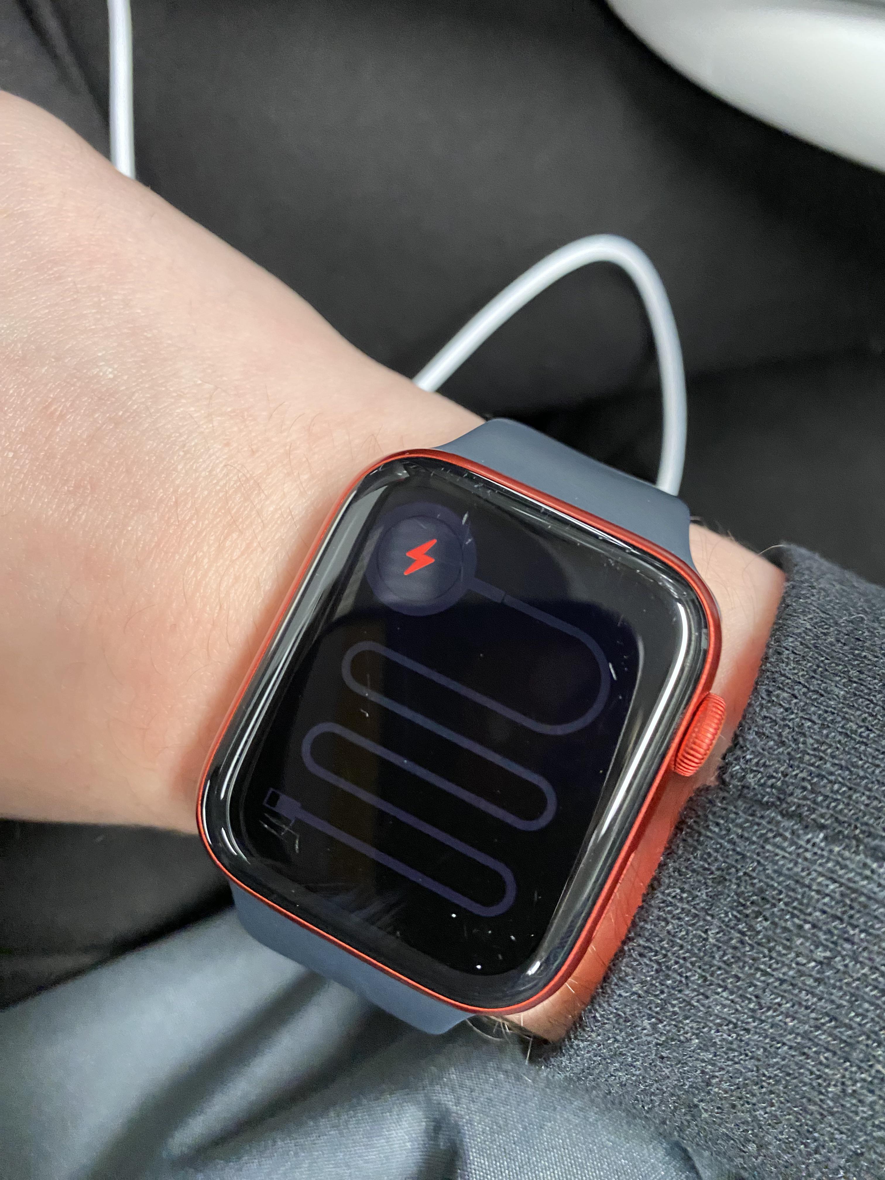 red lightning bolt on apple watch