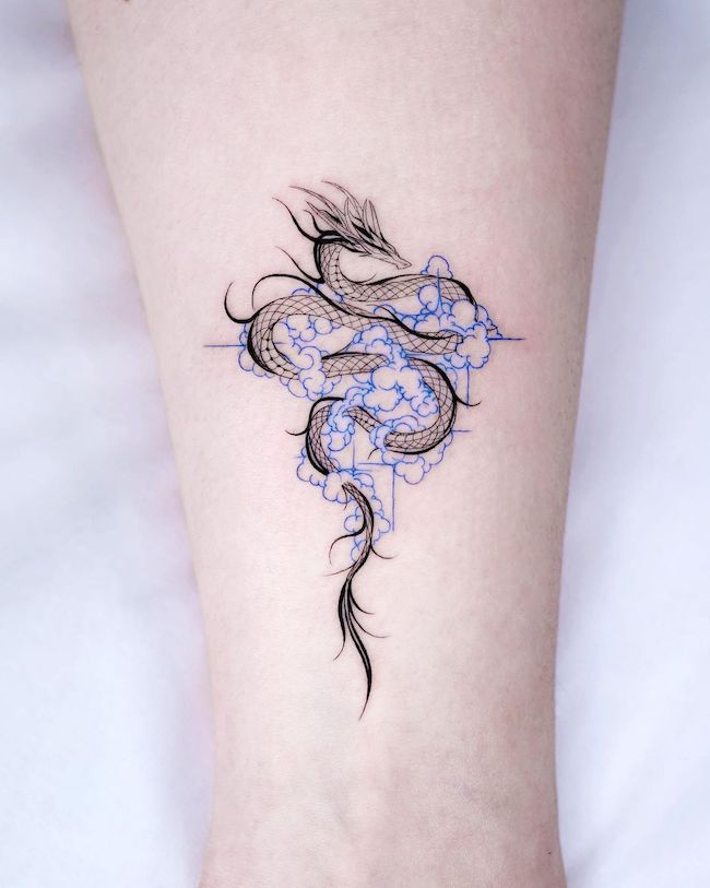 feminine simple dragon tattoo