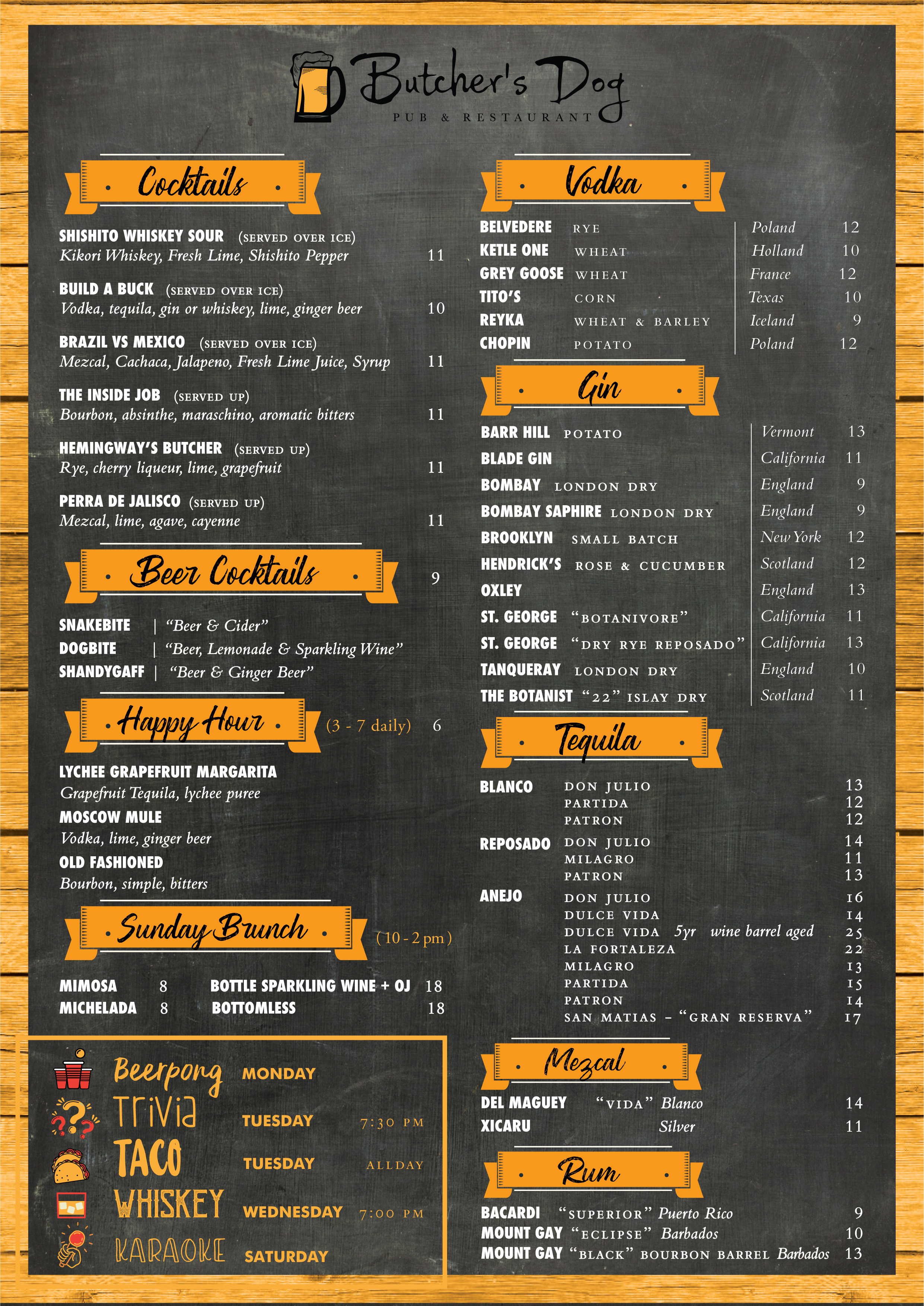 den-os sports bar menu