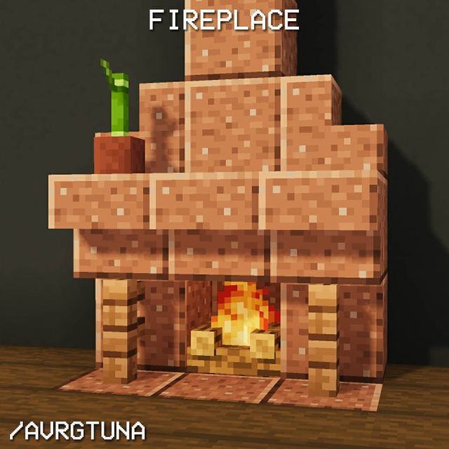 minecraft small fireplace