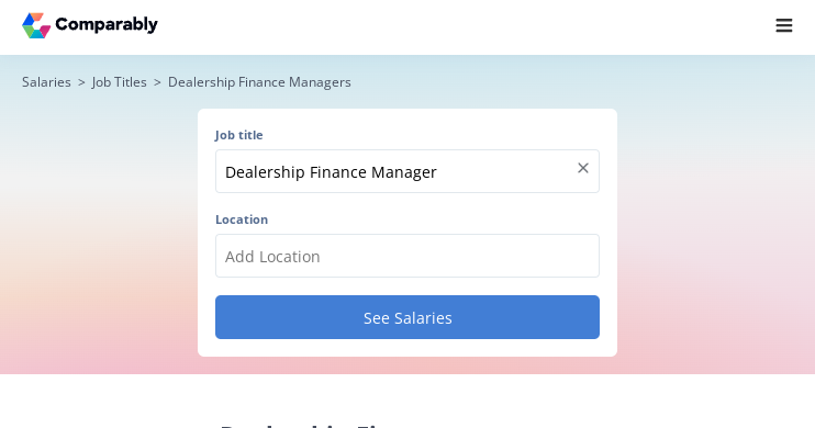 dealer finance manager salary