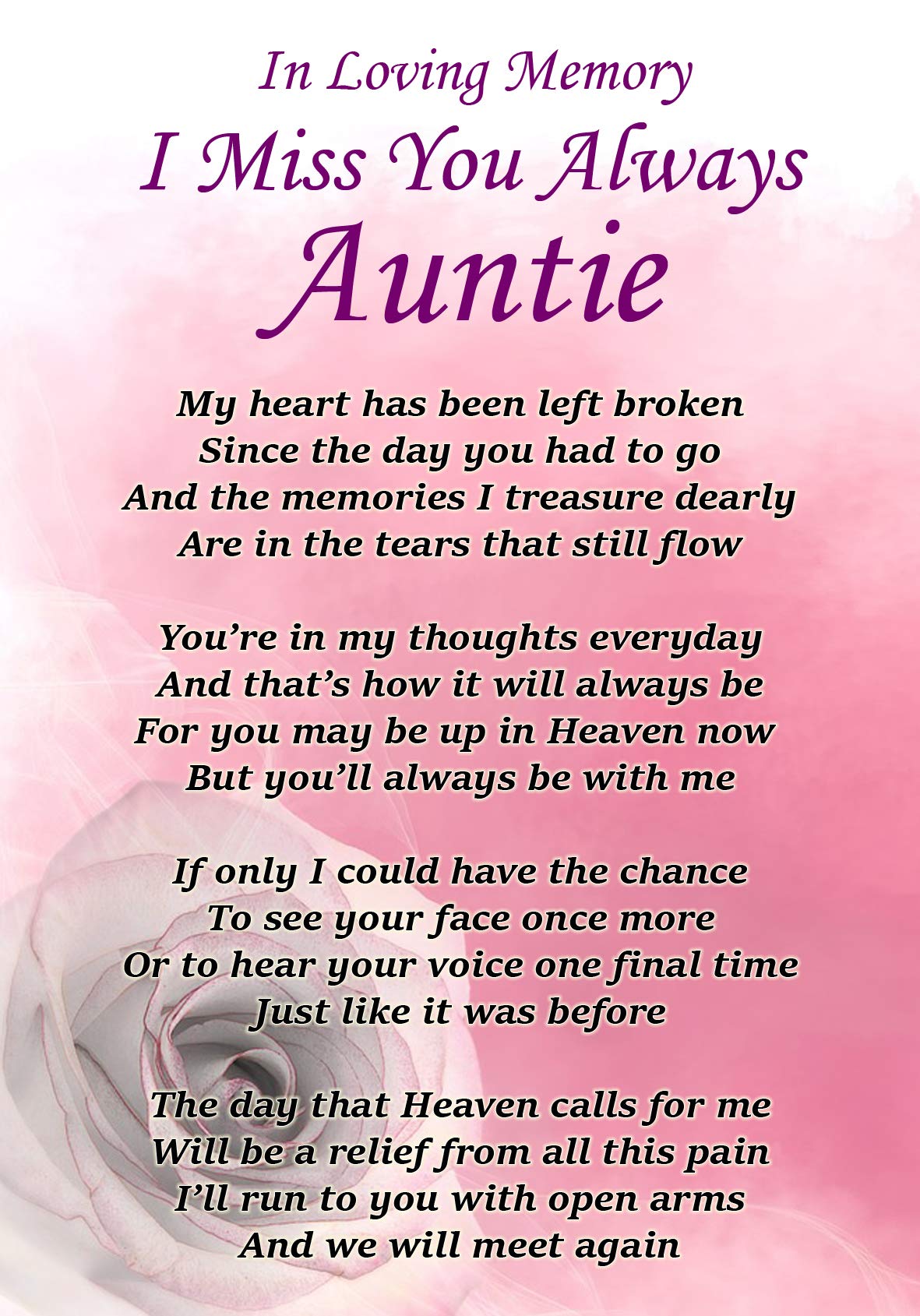 aunt poems for funerals