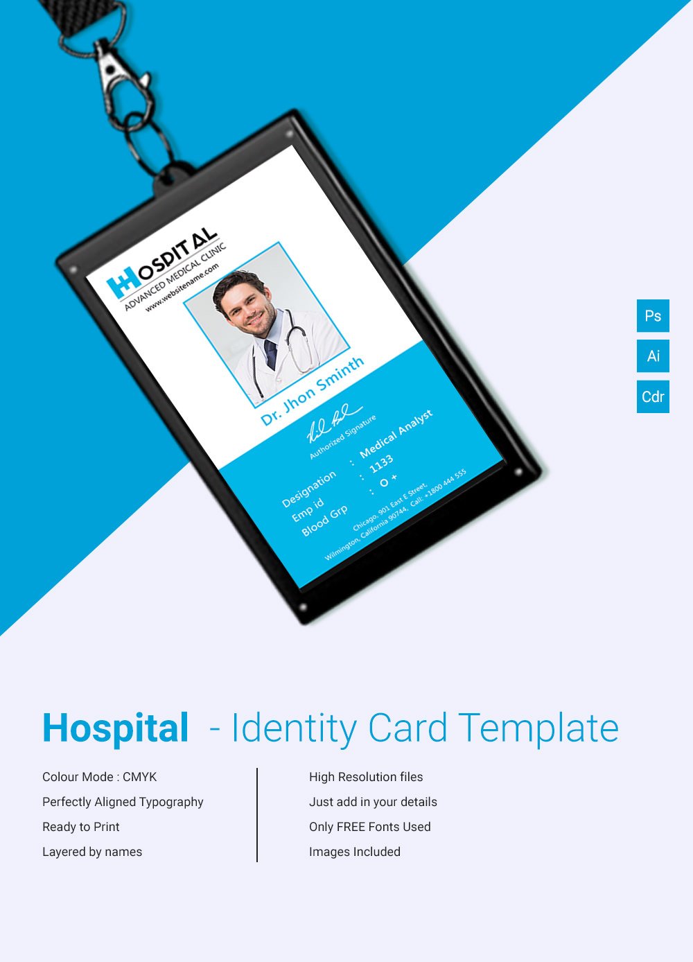 hospital id card design