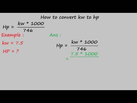 kilowatts to hp