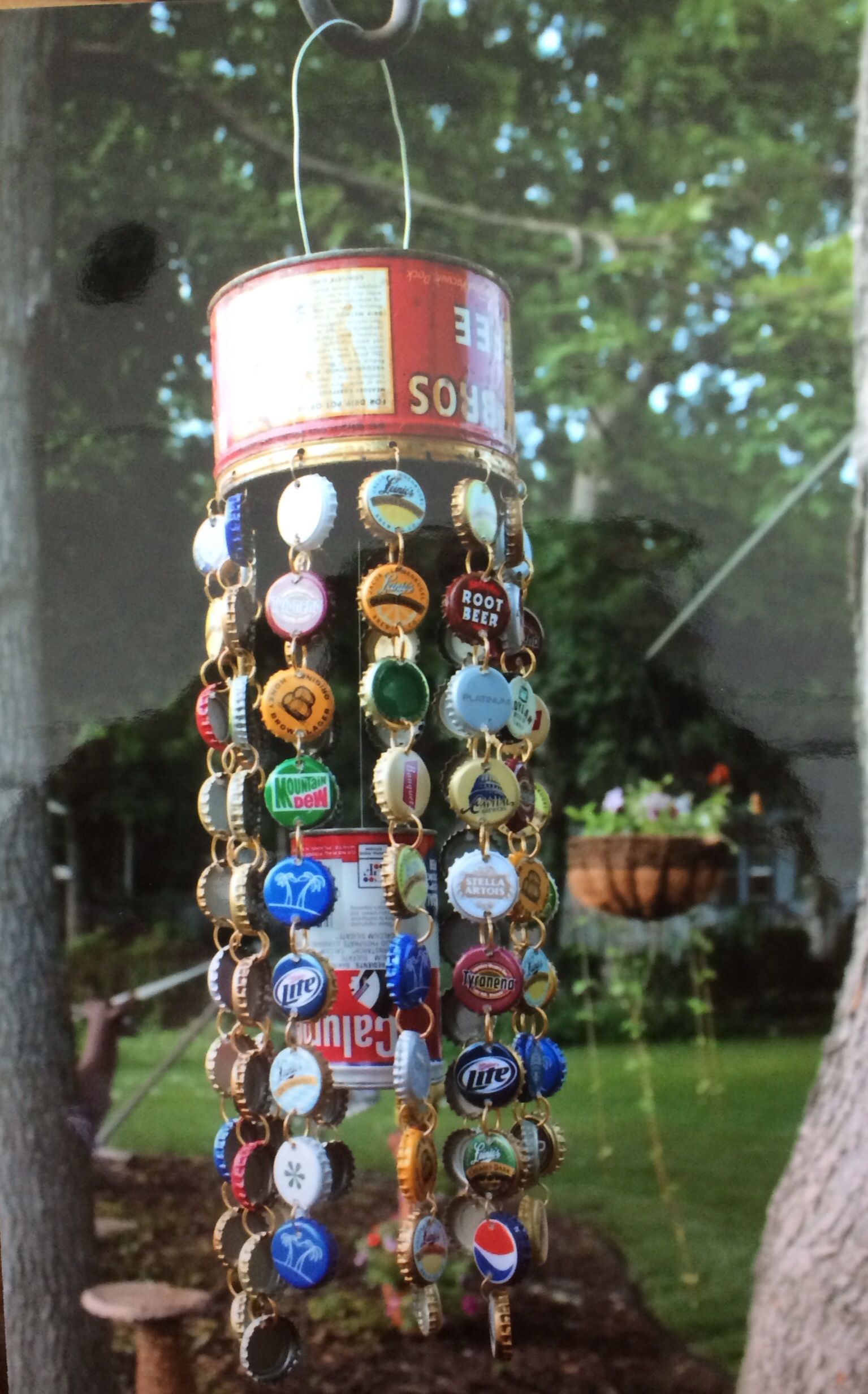 bottle cap wind chime