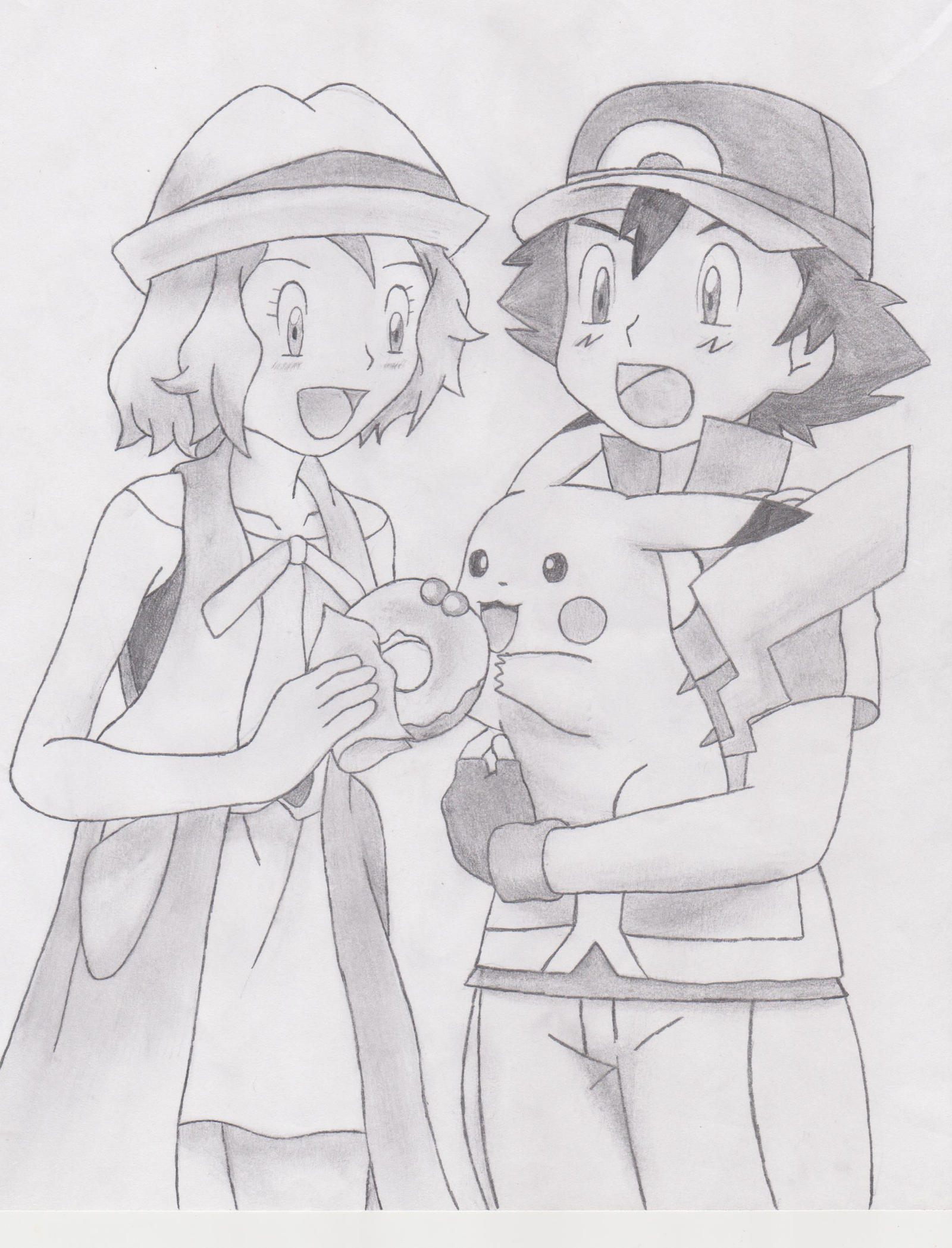 pokemon ash and serena drawing