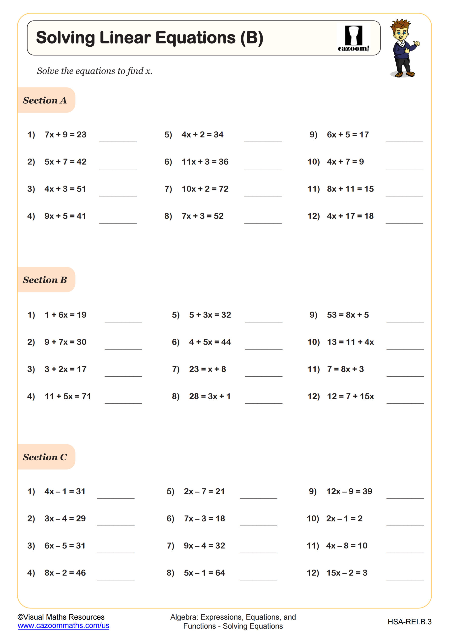 algebra 1 worksheets