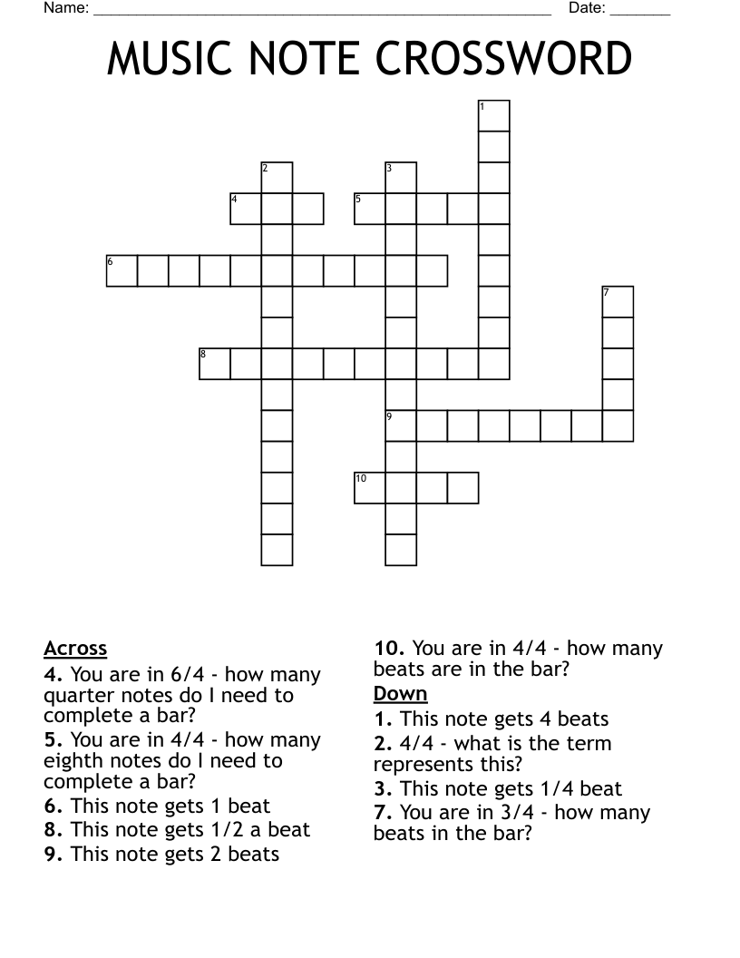 note crossword