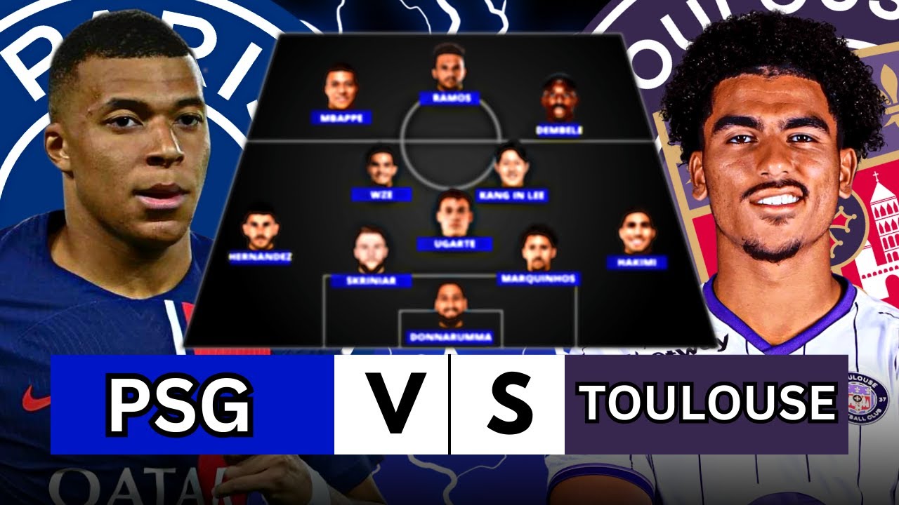 toulouse fc vs psg lineups