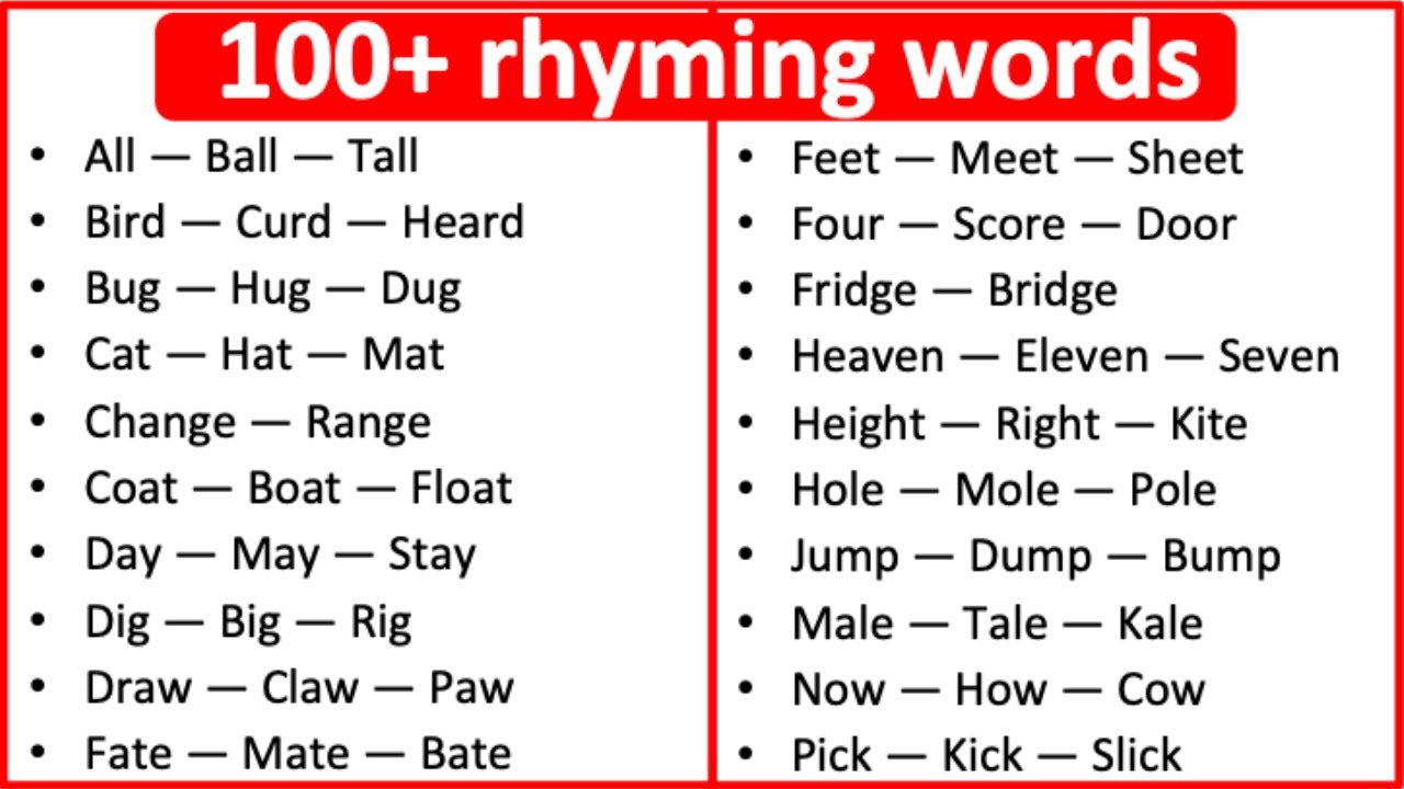 us rhyming words