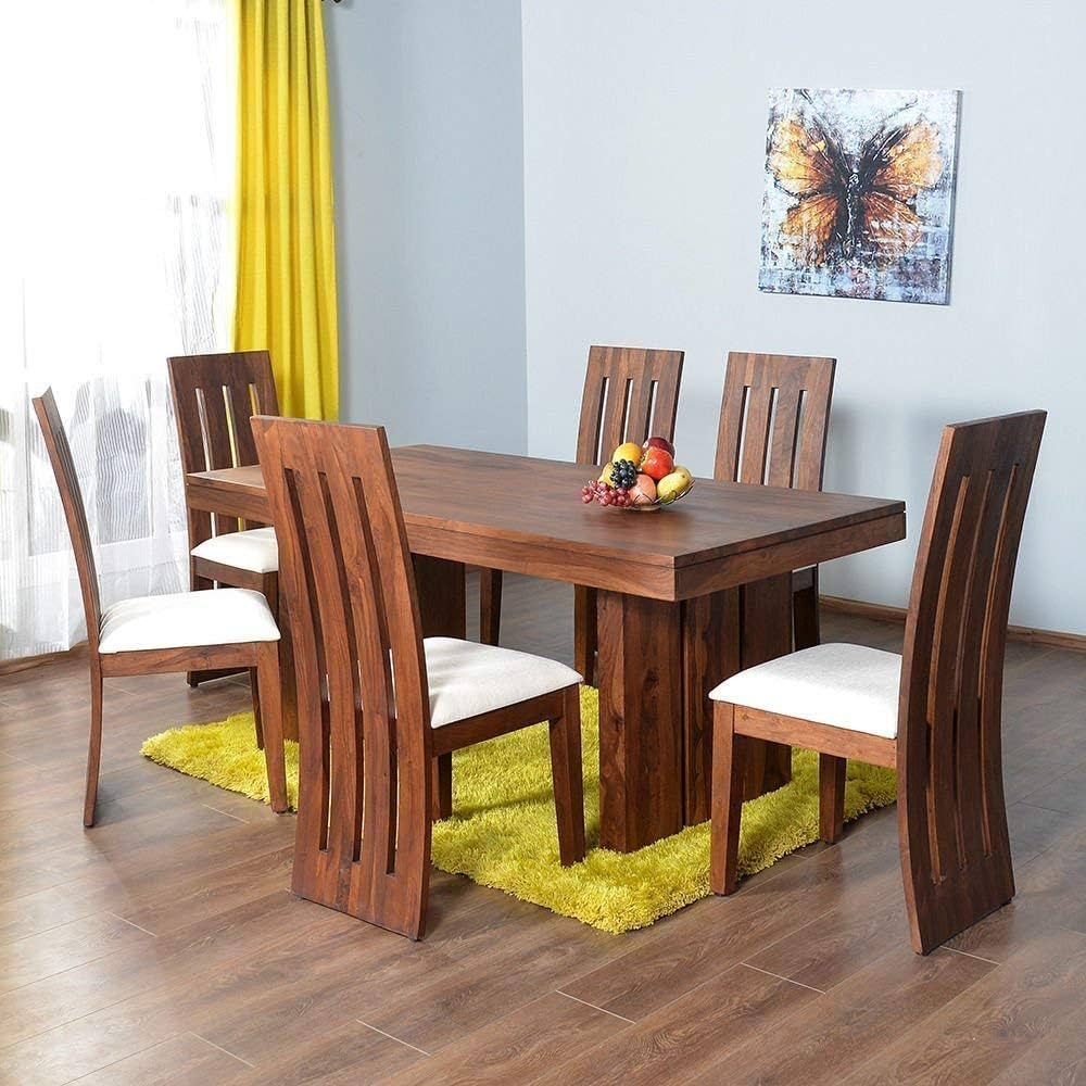 wooden dining table set 6 seater