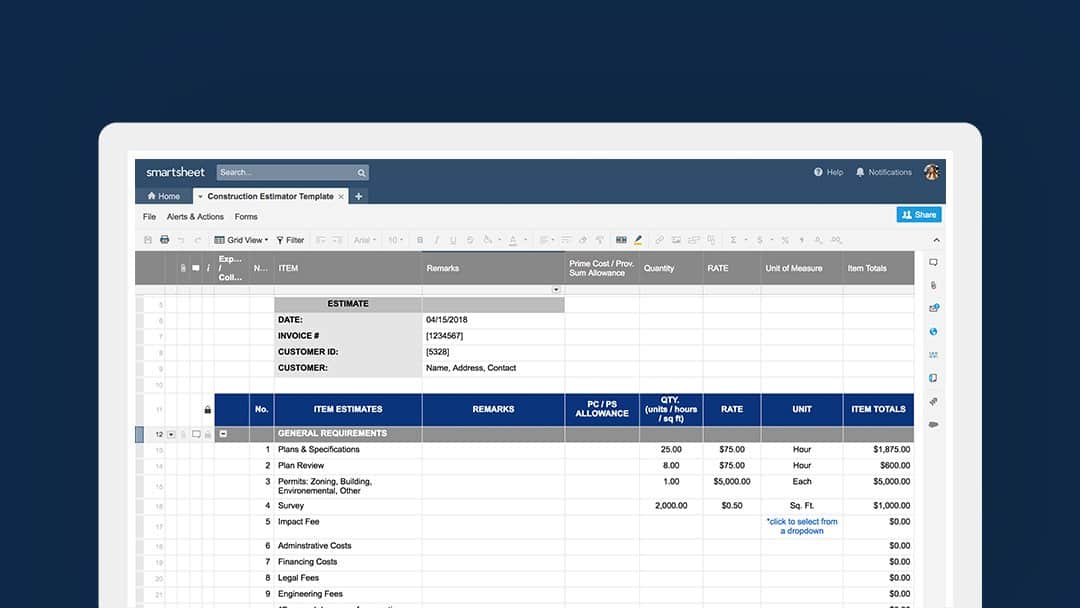 smartsheet templates