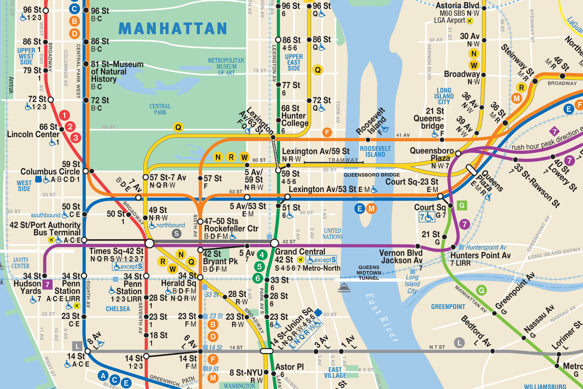 nyc subway manhattan map