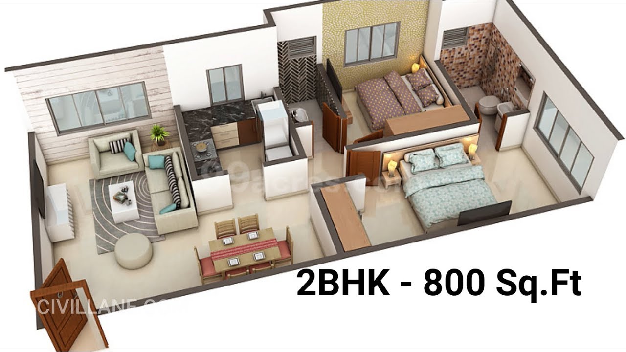 800 sq ft home design