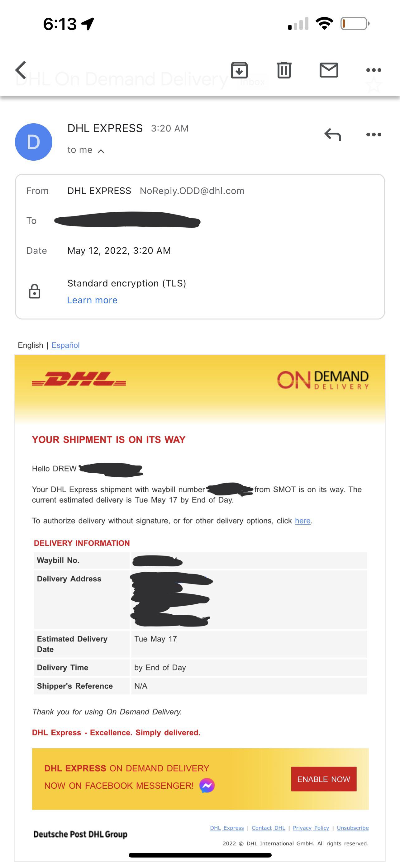 dhl international email address