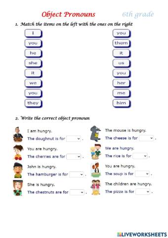 object pronouns liveworksheets