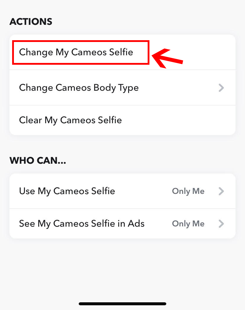 how to change cameo picture on snapchat