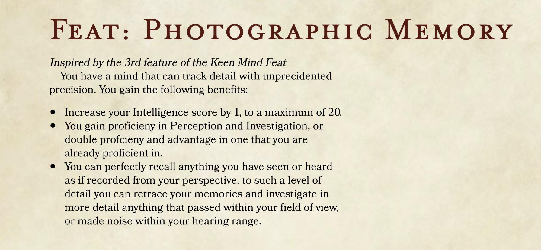 keen mind 5e