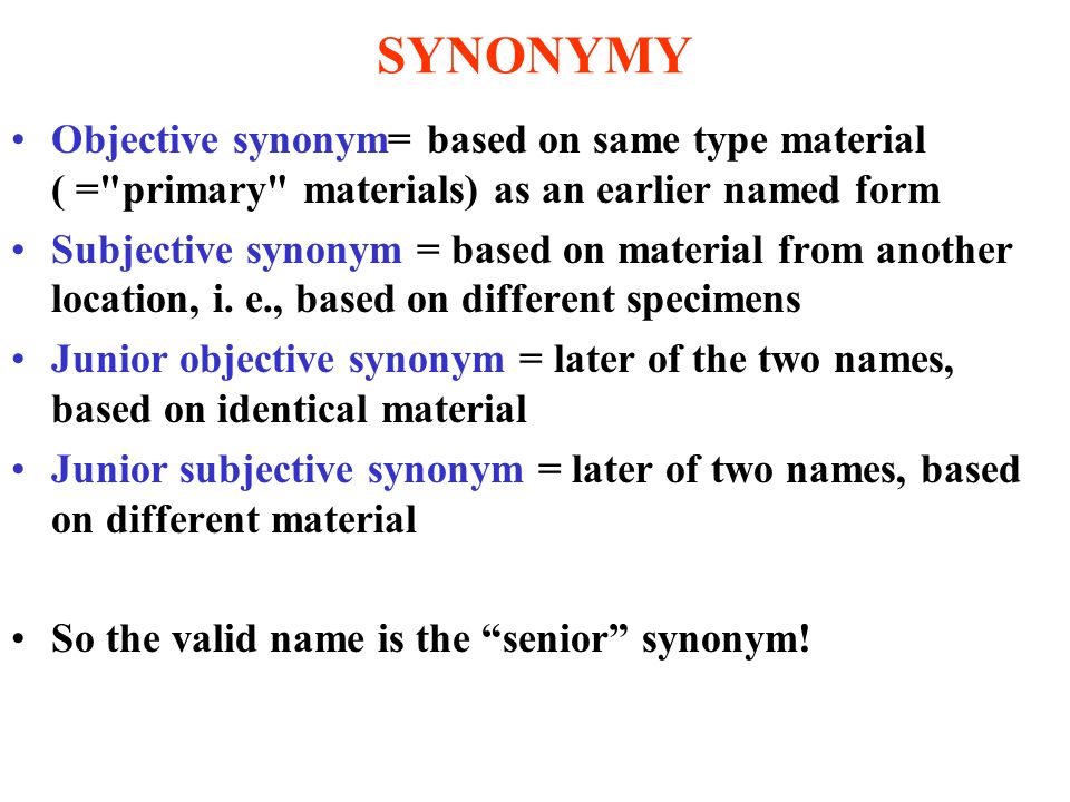 subjective synonym
