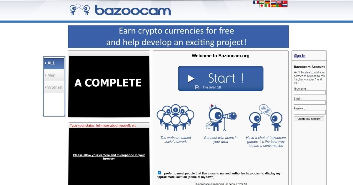 chatroulette bazoocam org