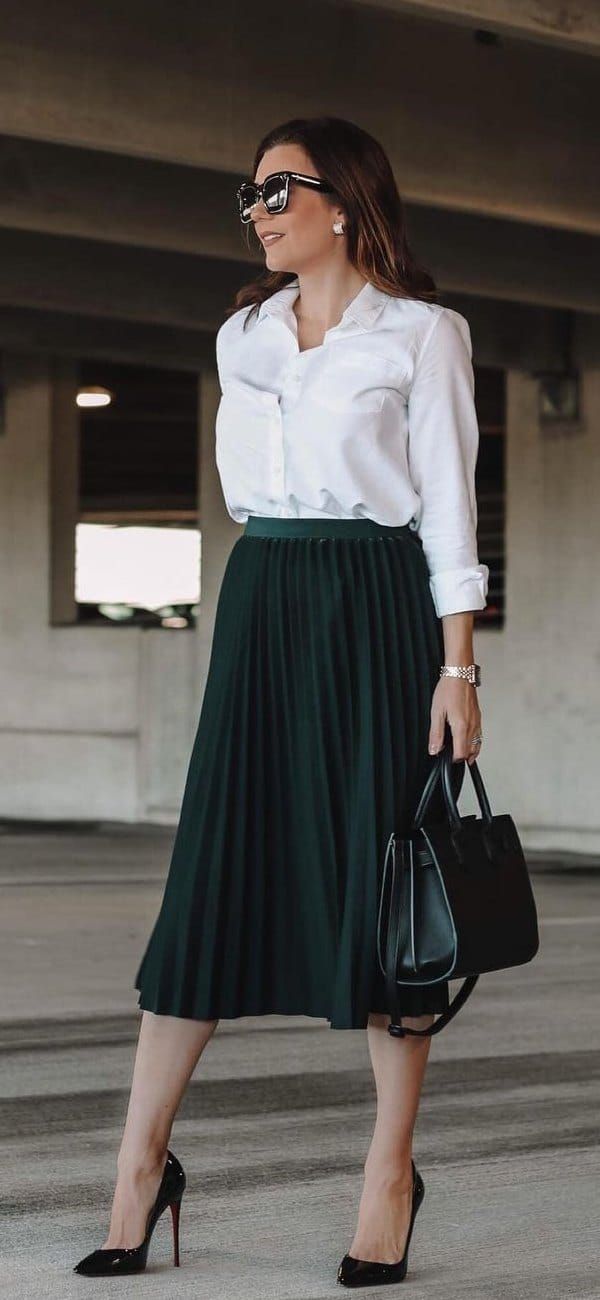 tops to wear with pleated skirts