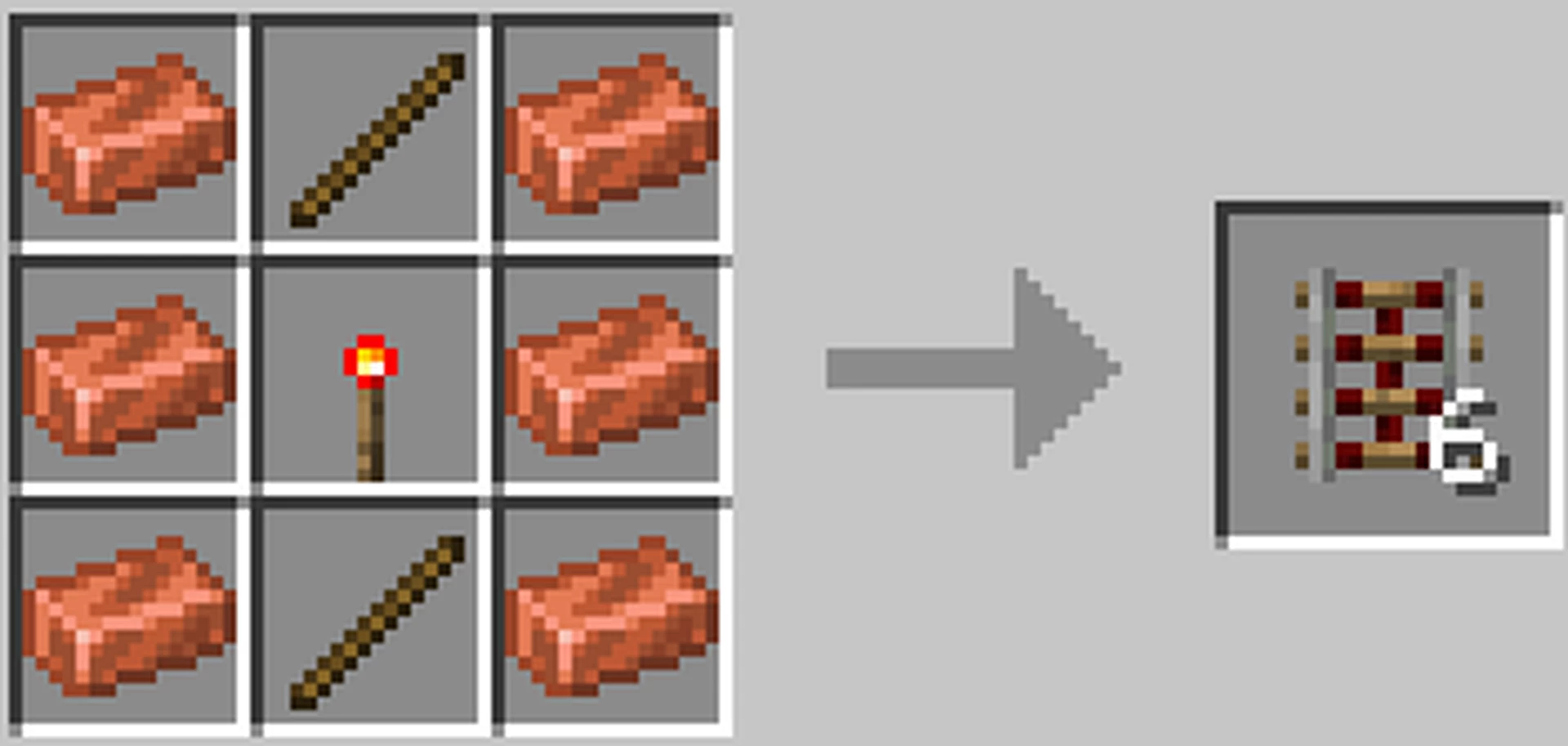 minecraft rails recipe