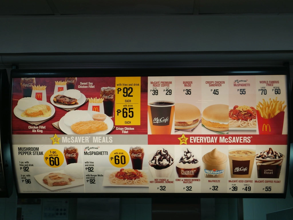mcdonalds menu prices philippines