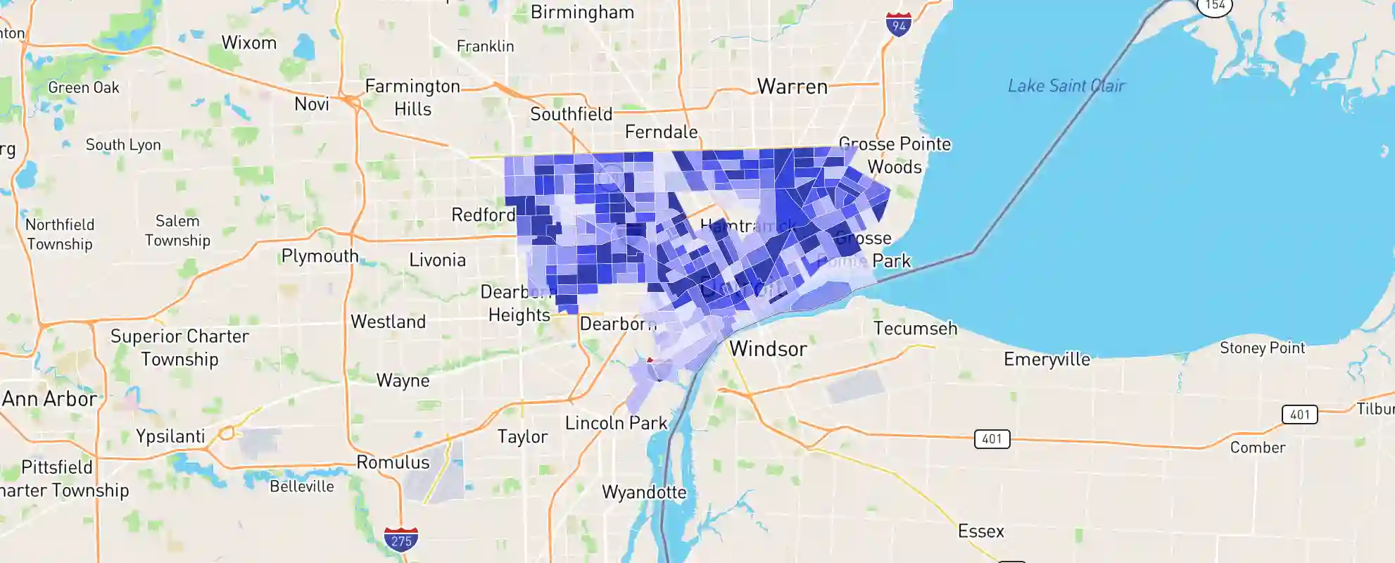 michigan crime rate map